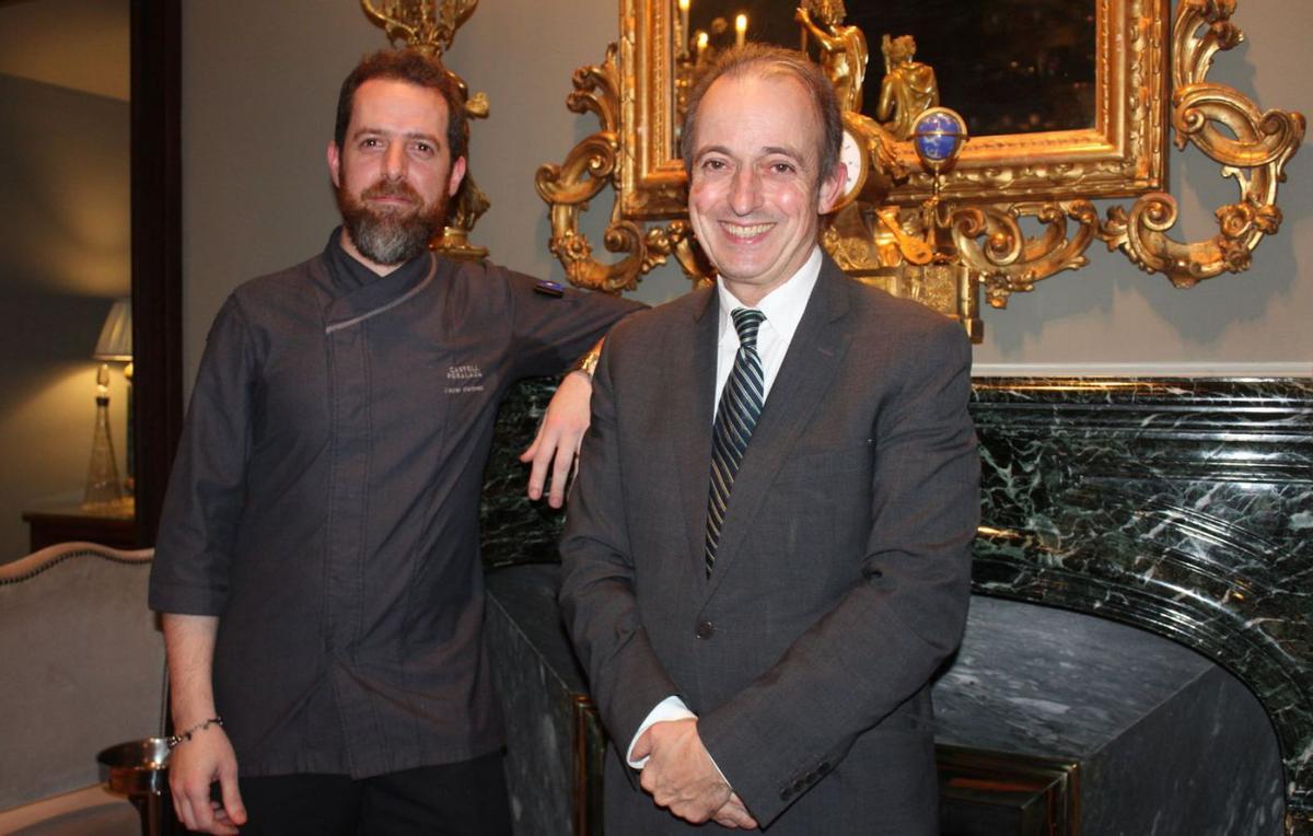Javier Martínez i Toni Gerez en el menjador del Castell Peralada Restaurant-