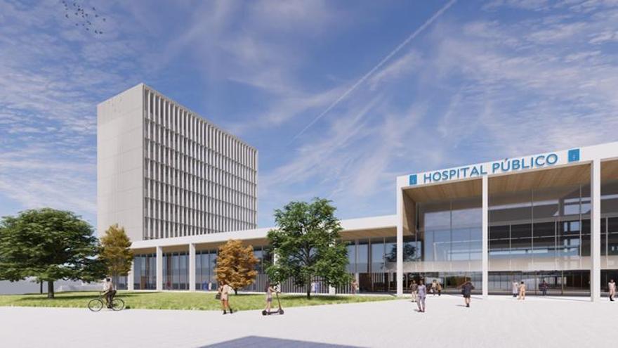 Imagen virtual de la Torre Polivalente incluida en la ampliación del Hospital Universitario.