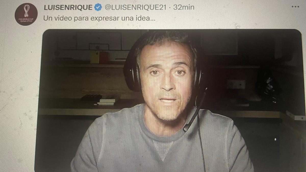 Una captura de pantalla del vídeo de Luis Enrique.