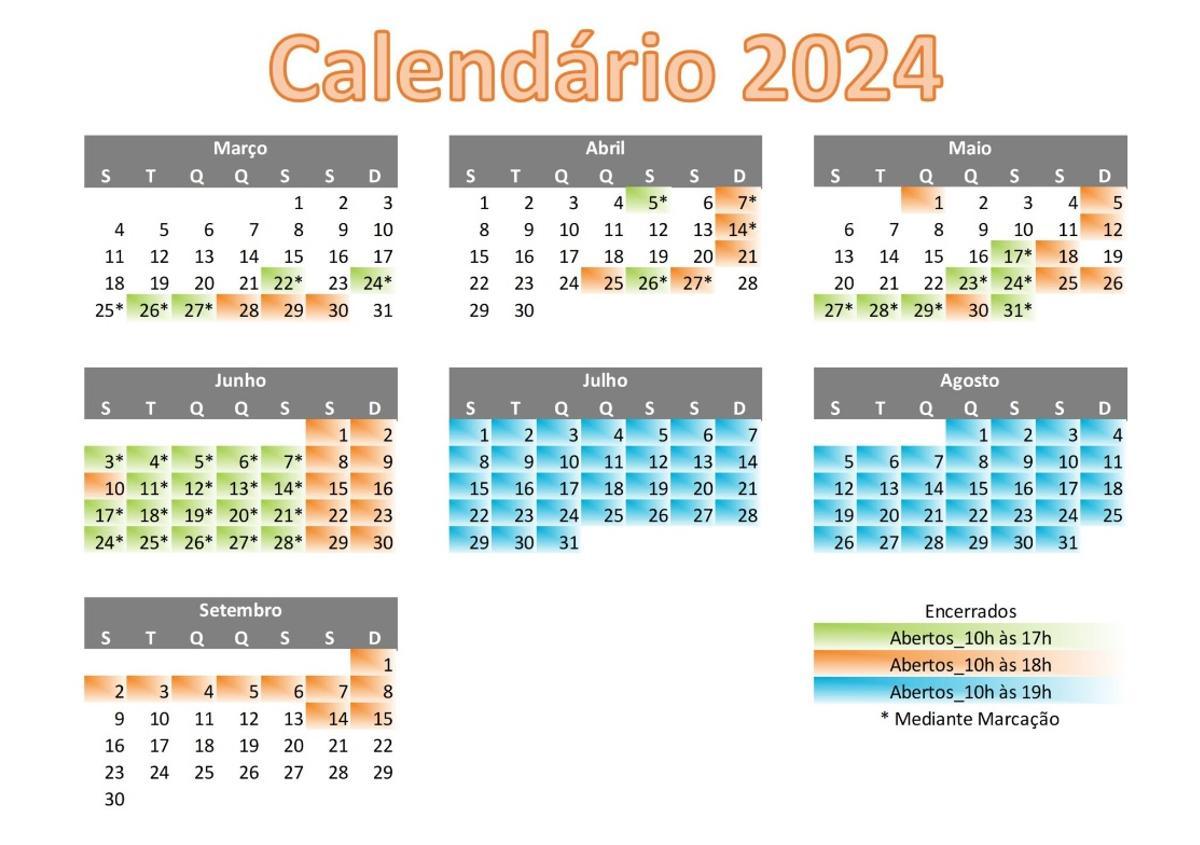 Calendario de apertura del parque de atracciones Magikland en 2024.