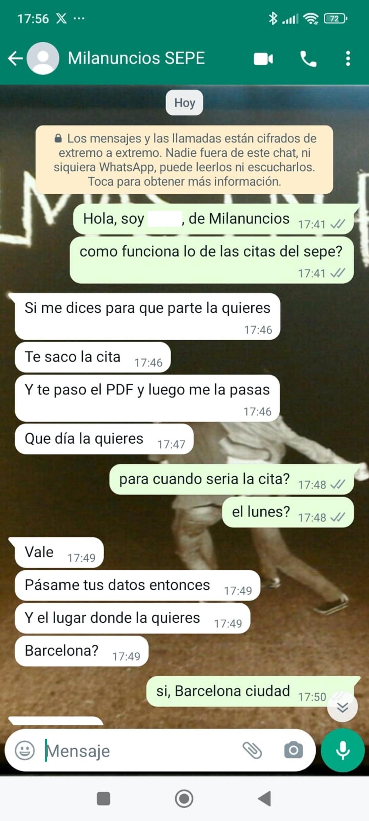 Conversación milanuncios Sepe