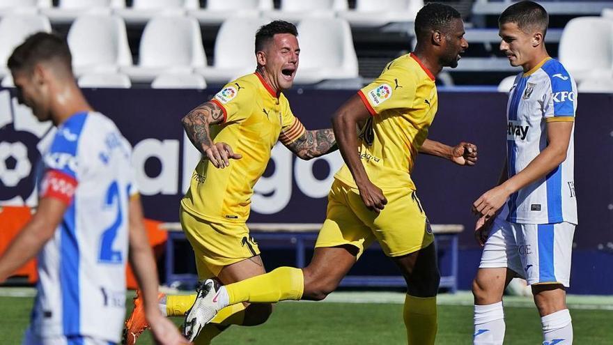 Mamadou Sylla va marcar el primer dels cinc gols que ha fet amb el Girona el dia del seu debut al camp del Leganés.