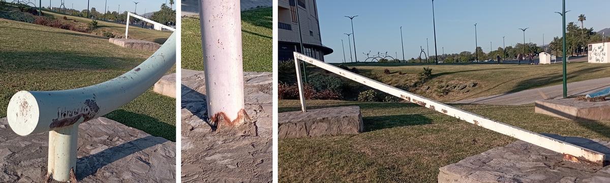 Detalles del estado de algunas de las obras, junto al Estadio Olímpico Ciudad de Málaga, la semana pasada.