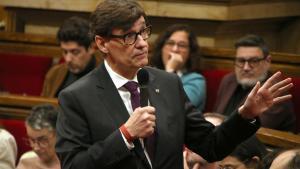 El president de la Generalitat, Salvador Illa, este miércoles en el Parlament
