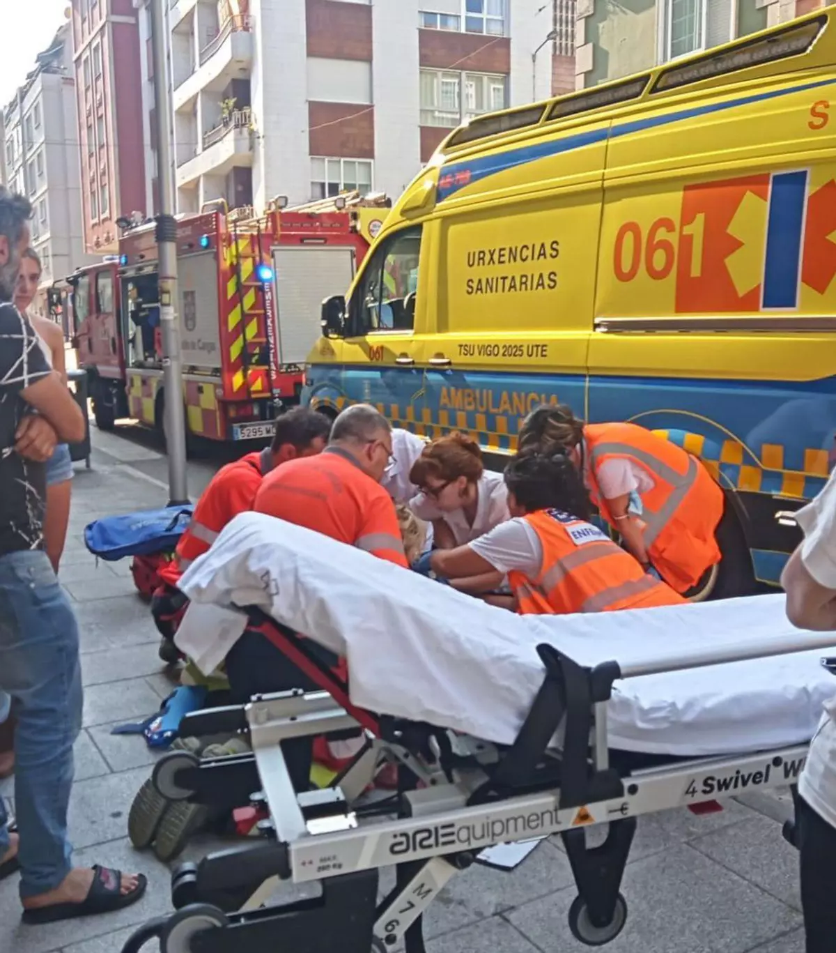 Evacuadas dos personas desde Nerga al Cunqueiro