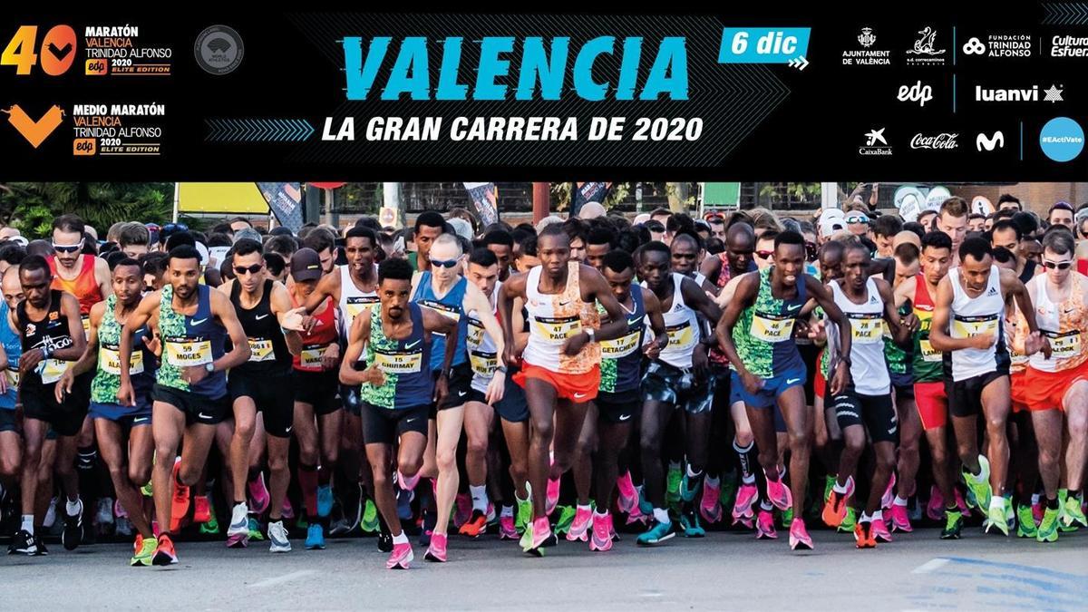 Salida de la edición 2020 de la maraton de Valencia