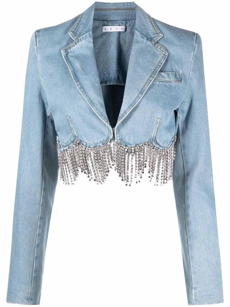 Chaqueta denim con flecos de lentejuelas de AREA