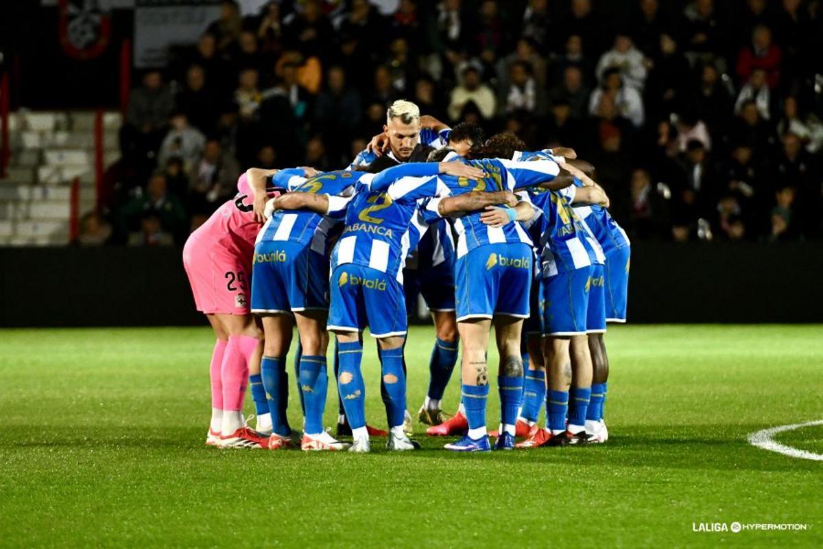 El once del Dépor antes de arrancar en Ceuta