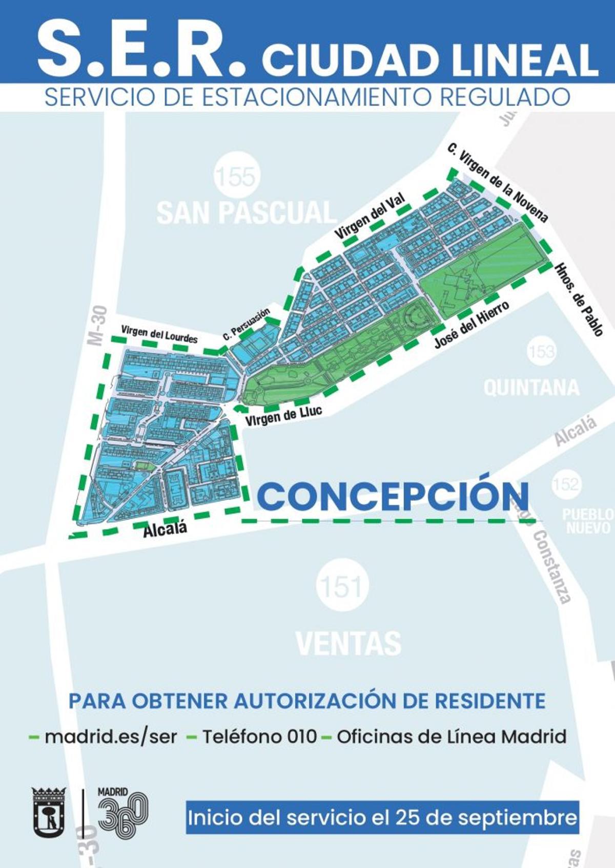 Nueva zona SER de Concepción (Ciudad Lineal).