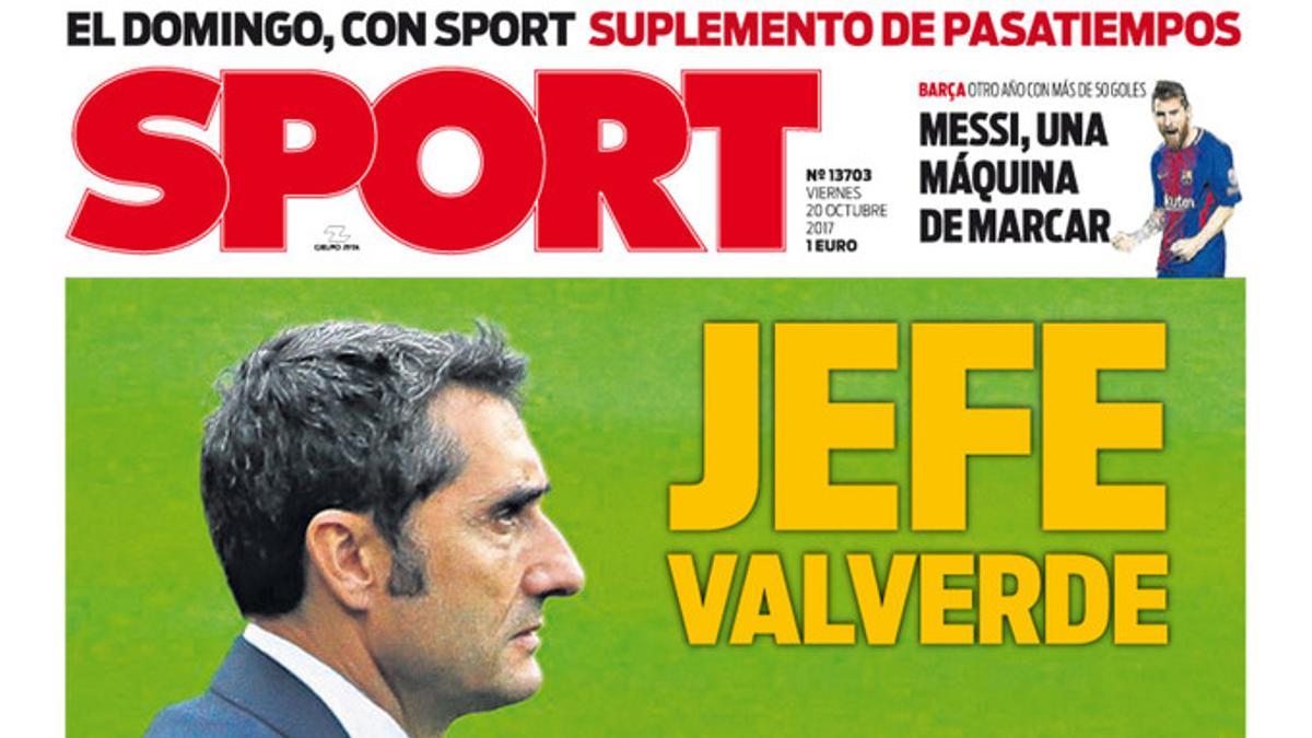 La portada de SPORT de hoy