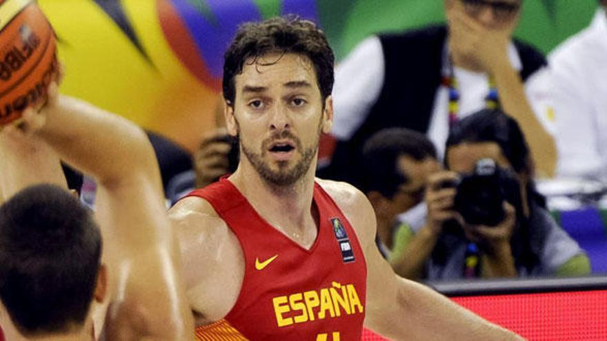 Gasol en el partido frente a Irán del Mundial de baloncesto.