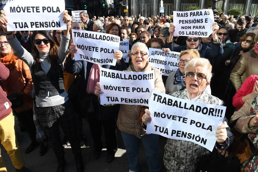 Jubilados de A Coruña exigen "pensiones dignas"