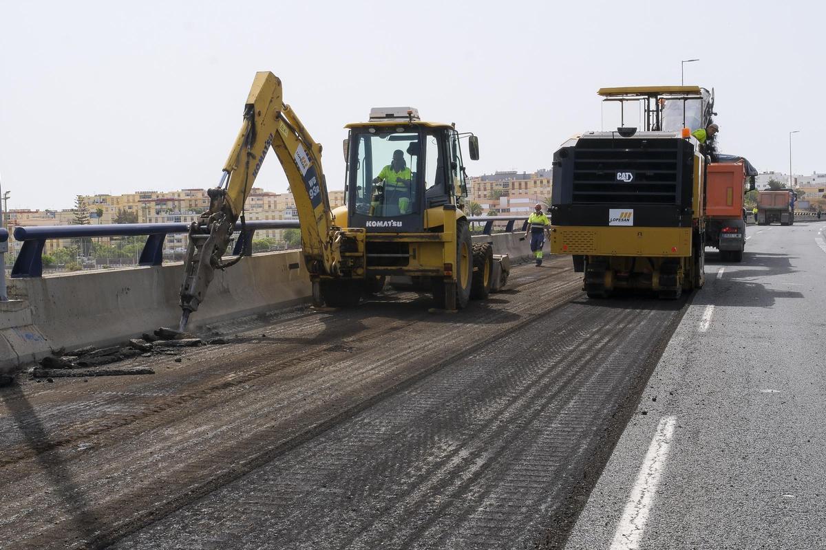 Comienzan las obras en la Circunvalación de Las Palmas de Gran Canaria (GC-3), en el tramo que atraviesa el barranco Guiniguada