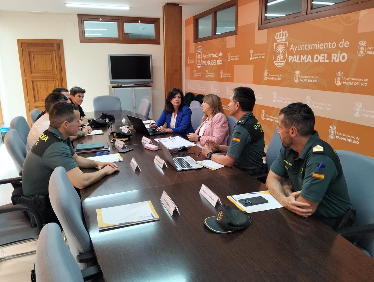 Un momento de la junta local de seguridad, celebrada en el ayuntamiento de Palma del Río.