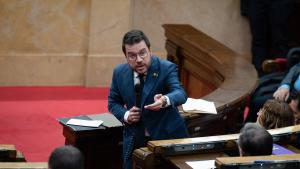 Pere Aragonès en el Parlament de Cataluña.