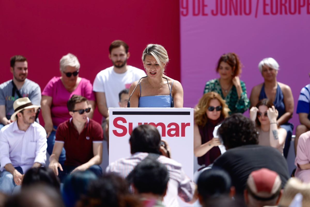 Mitin al sol de Sumar en Zaragoza