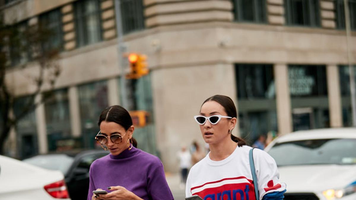 Look de cuadros con falda tubo de Zara en las calles de NY