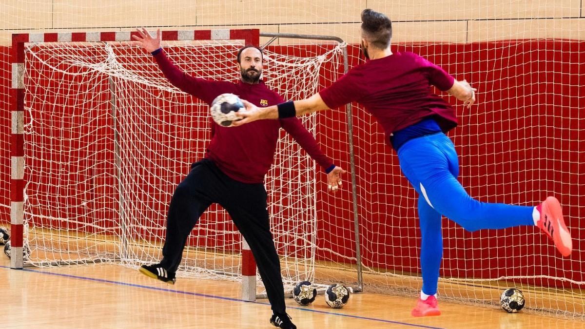 Leo Maciel, durante el entrenamiento