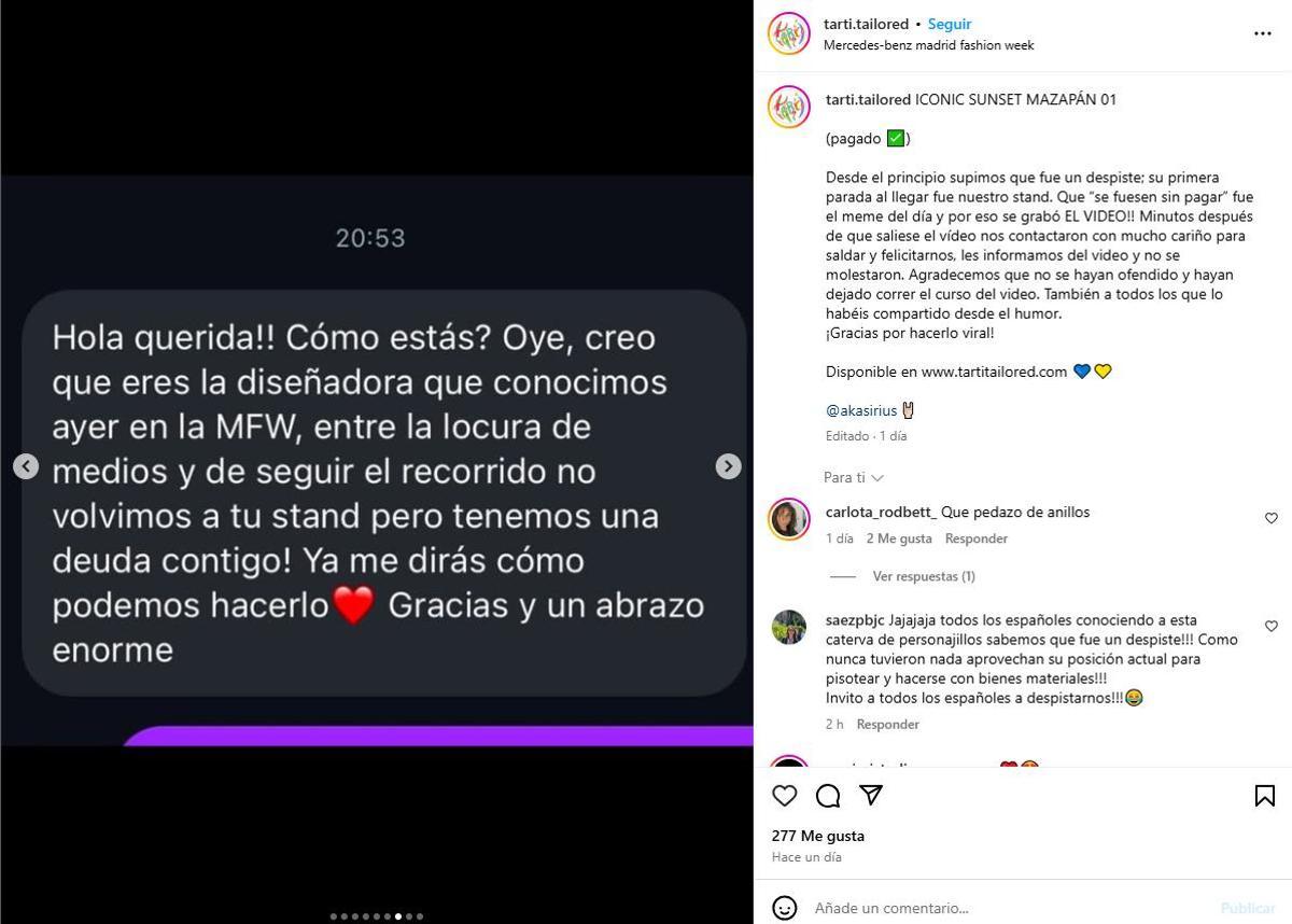 La responsable de la firma explica lo ocurrido con el anillo