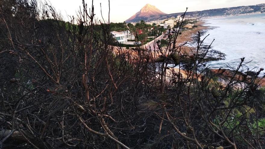 Una mancha negra en la Cala Blanca de Xàbia