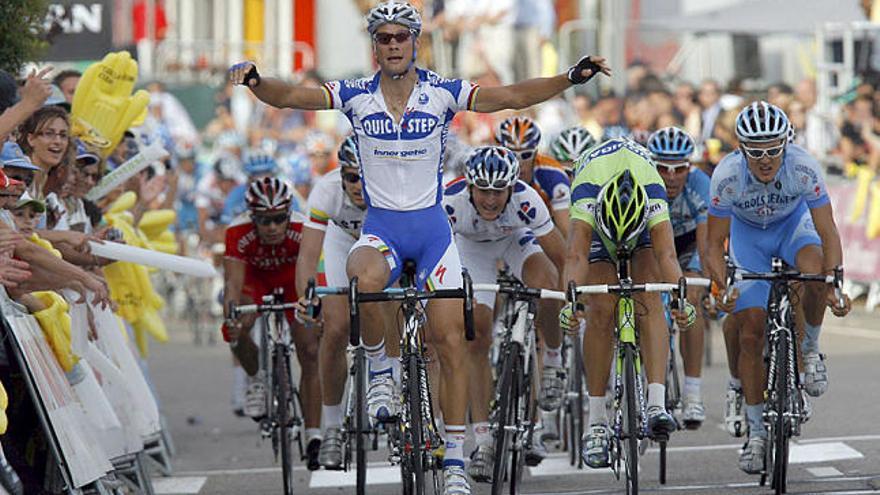 segundo triunfo. Boonen celebra un nuevo triunfo en la Vuelta, esta vez en la meta de Zamora.