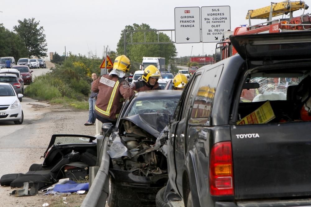 Accident frontal a Sils