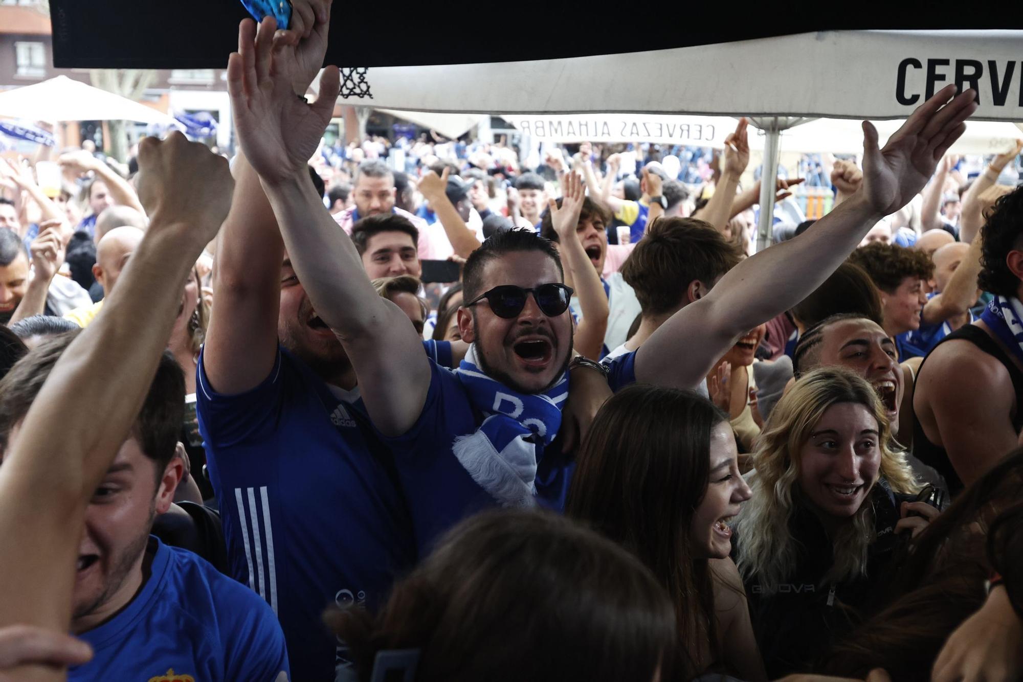 Así celebró las calles de Oviedo la victoria en casa ante el Espanyol