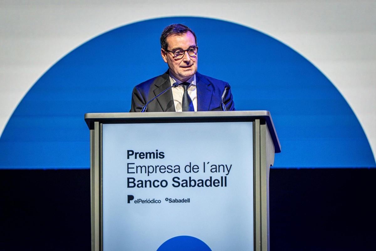 Toni Ruiz, CEO de Mango, durante su parlamento tras recoger el premio Empresa del Año 2024