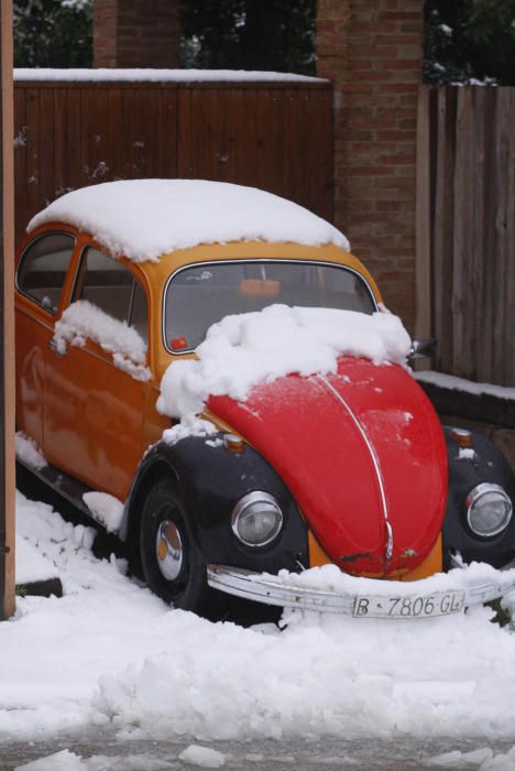 Imatges de la nevada a Sant Hilari Sacalm