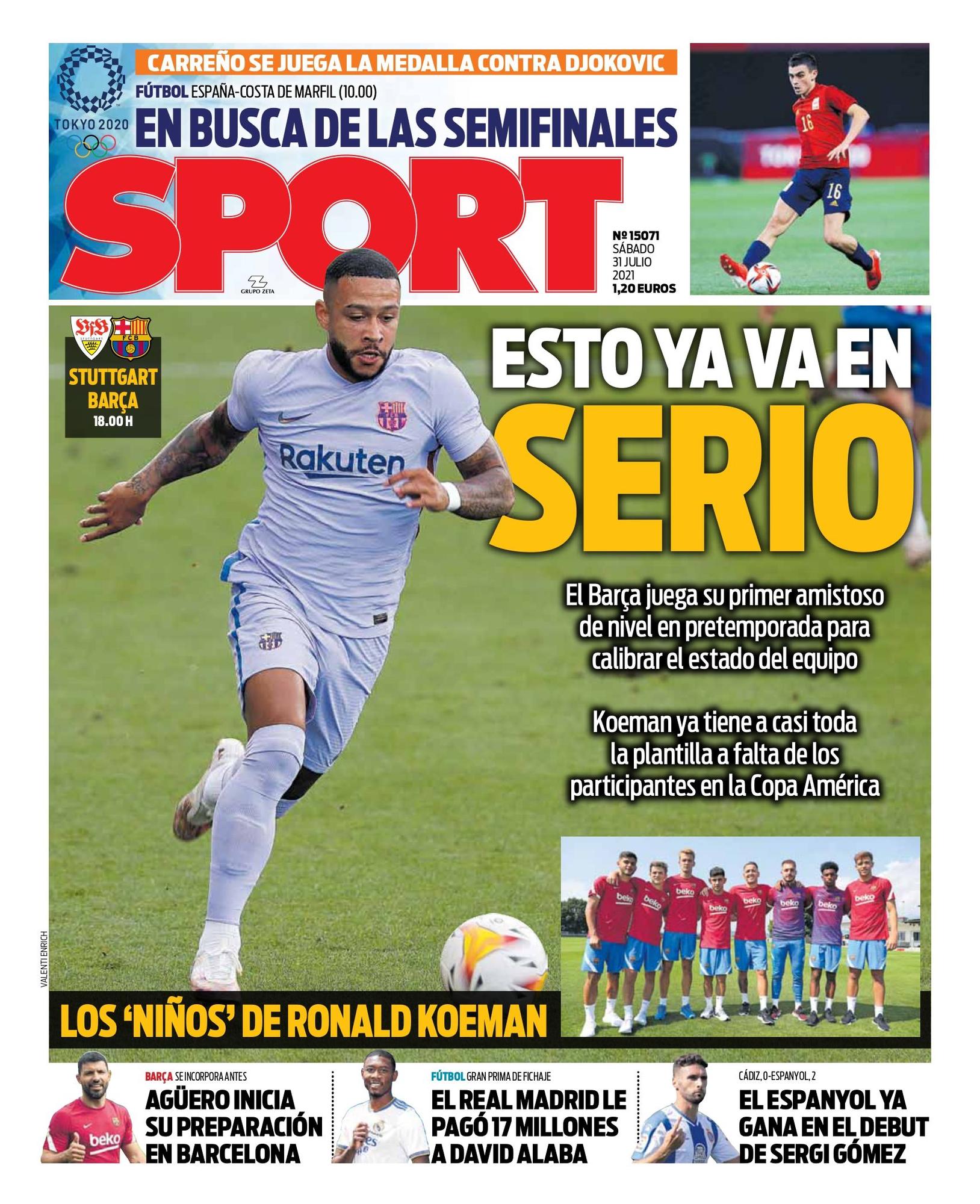 Esta es la portada de SPORT