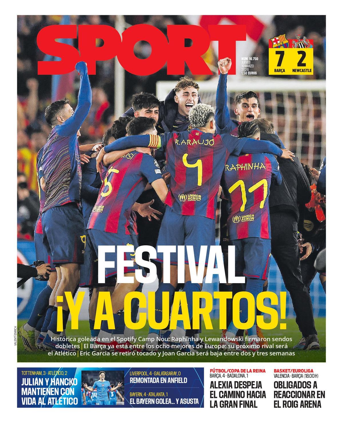 La portada de SPORT