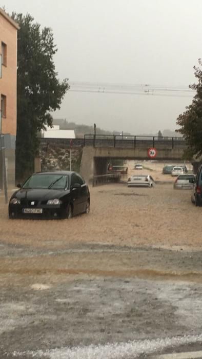 Carretera inundada a Celrà