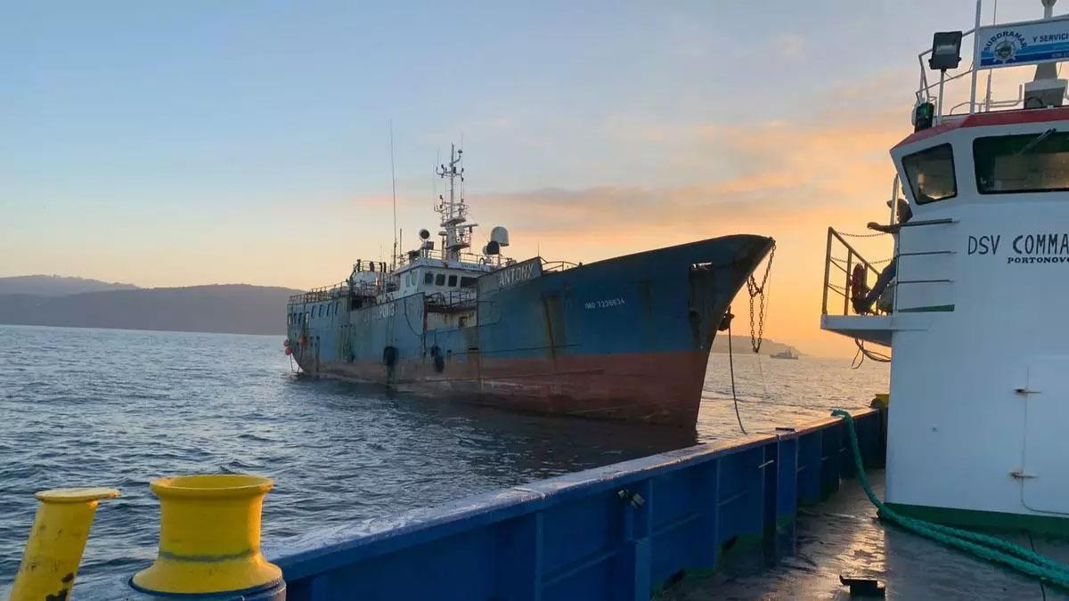 El «Antony», detenido en Vigo en 2016, a su llegada a Brokenboats