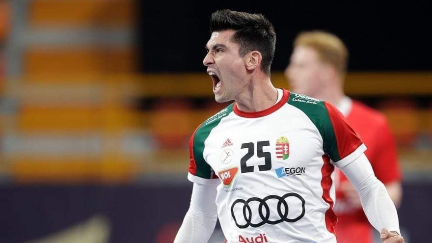 Pedro Rodríguez celebra un gol con la selección de Hungría.