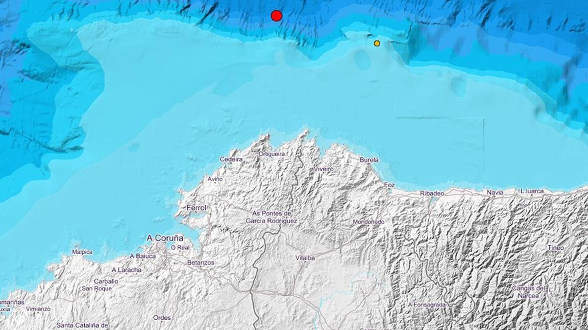 El terremoto se registro al norte de Estaca de Bares IGN.