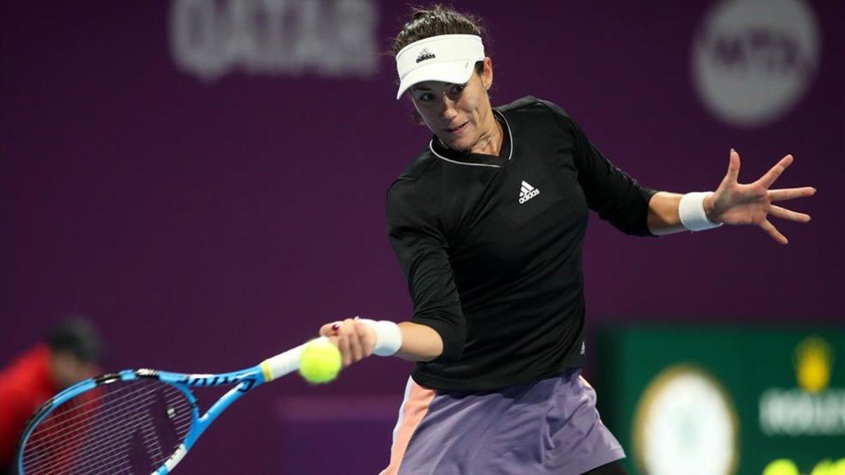 Muguruza durante el encuentro de Barty