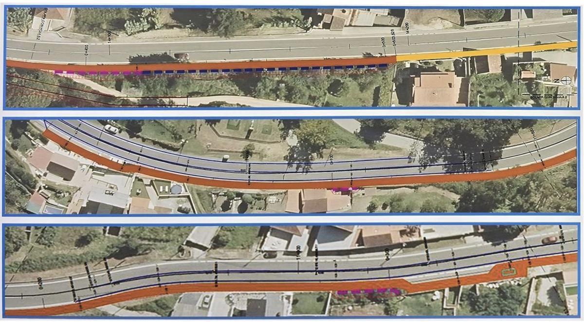 La conselleira (centro) ayer en el talud derrumbado sobre la casa. | GONZALO NÚÑEZ