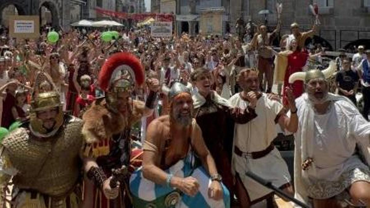 Pasada edición de la fiesta Porrigalia en el centro de Porriño.