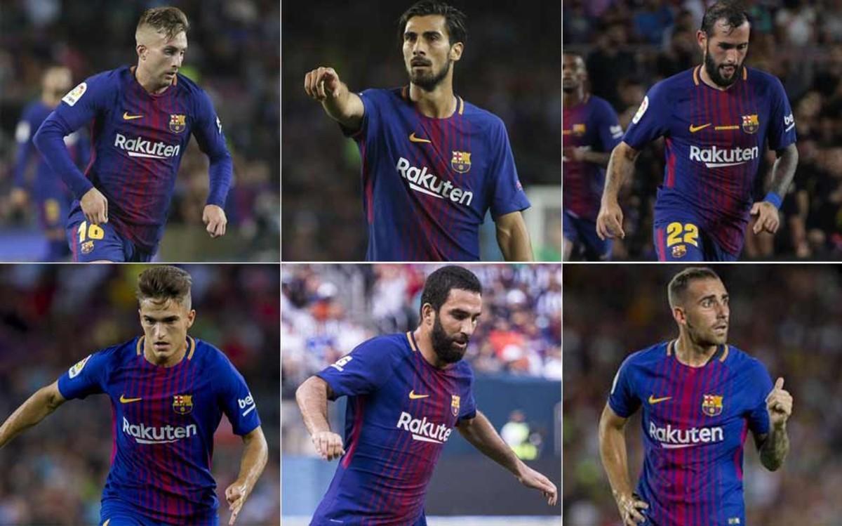 Seis jugadores del FC Barcelona en la rampa de salida