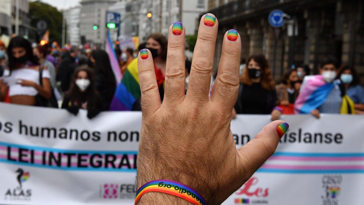 Manifestación del Orgullo celebrada por las calles de A Coruña.