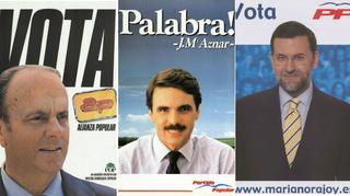 Los carteles del PP y AP para las elecciones generales desde 1982