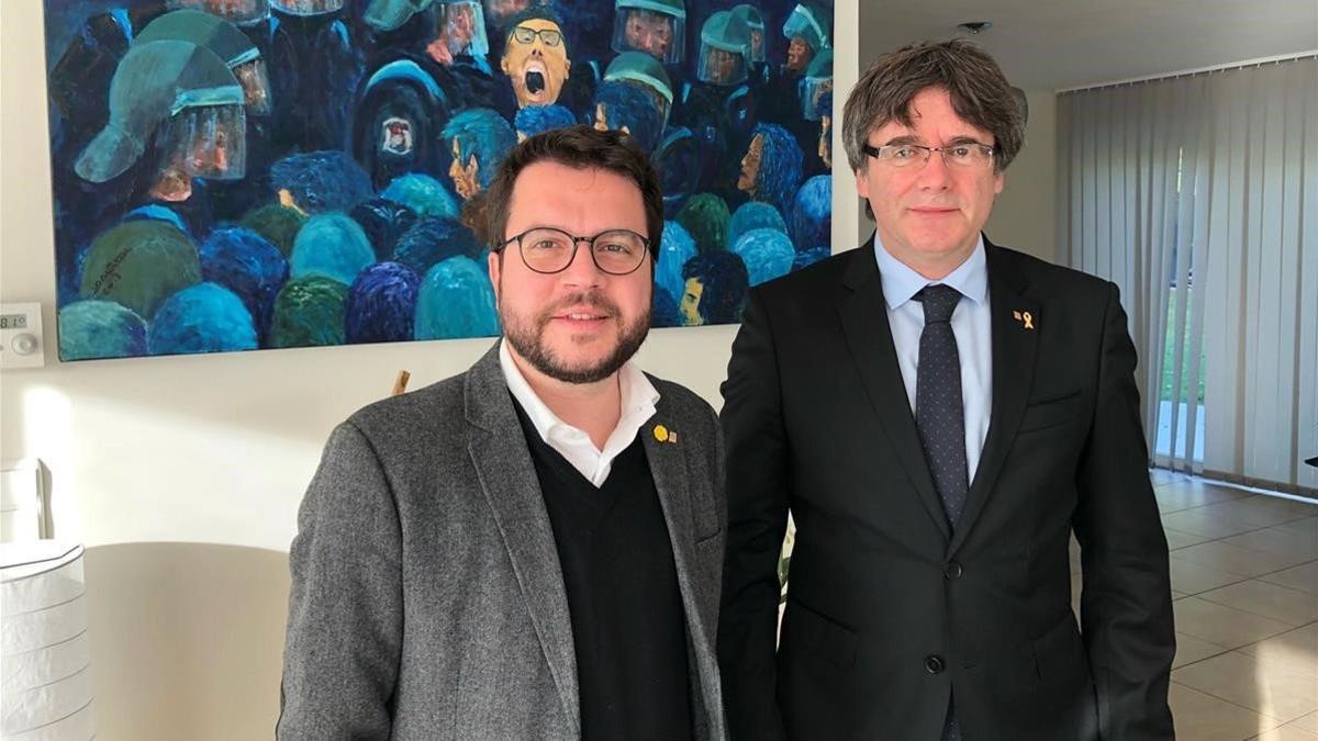 Pere Aragonès y Carles Puigdemont