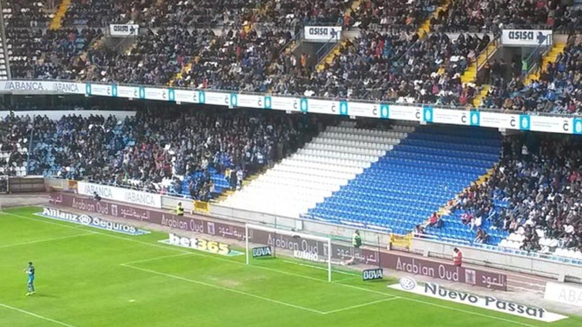 La Grada Maratón estuvo vacía durante el Deportivo-Espanyol