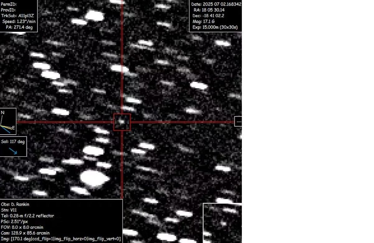 El objeto interestelar A11pl3Z captado por David Rankin desde Saguaro Observatory. Cortesía David Rankin