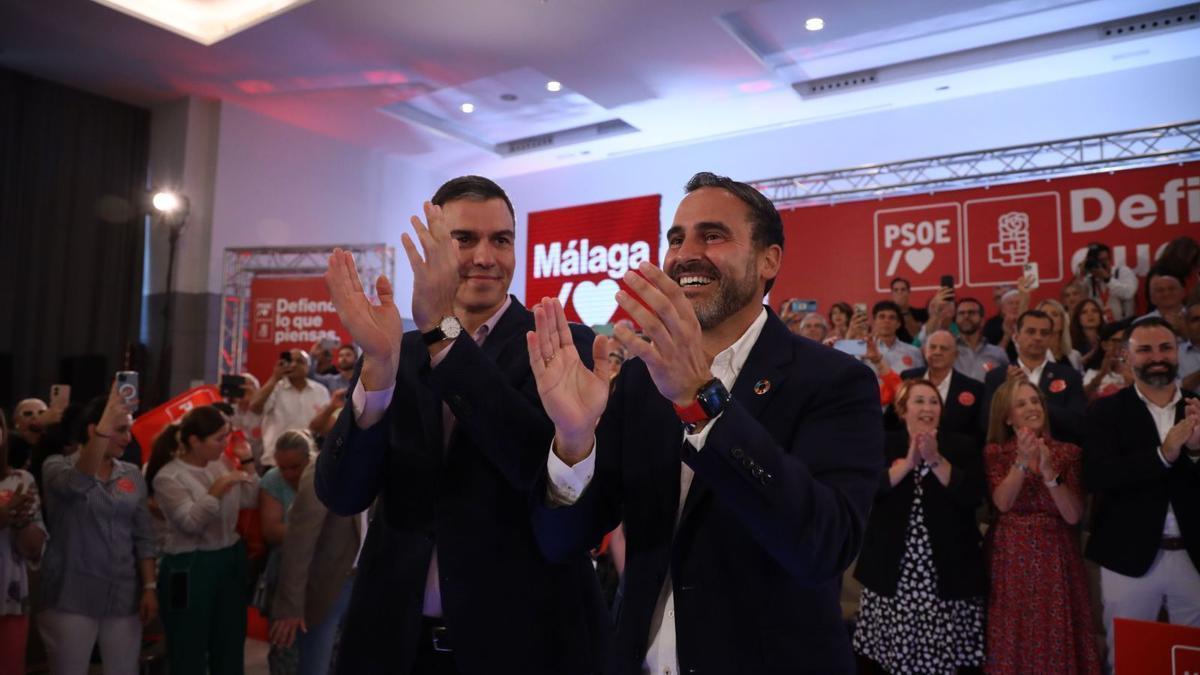 Dani Pérez junto a Pedro Sánchez en Málaga la pasada semana