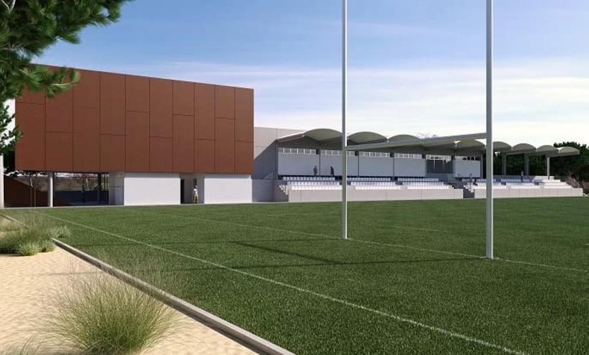 Recreación virtual de la futura cubierta del Campo Municipal Pitort.