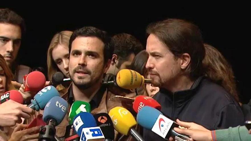 Iglesias y Garzón escenifican la alianza para ir juntos el 26J