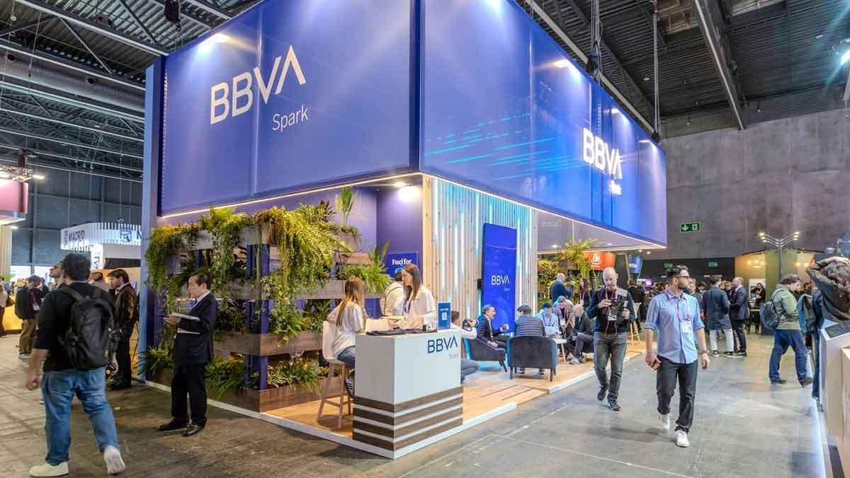 Estand de BBVA Spark en el 4YFN, ayer, en el marco del Mobile World Congress.