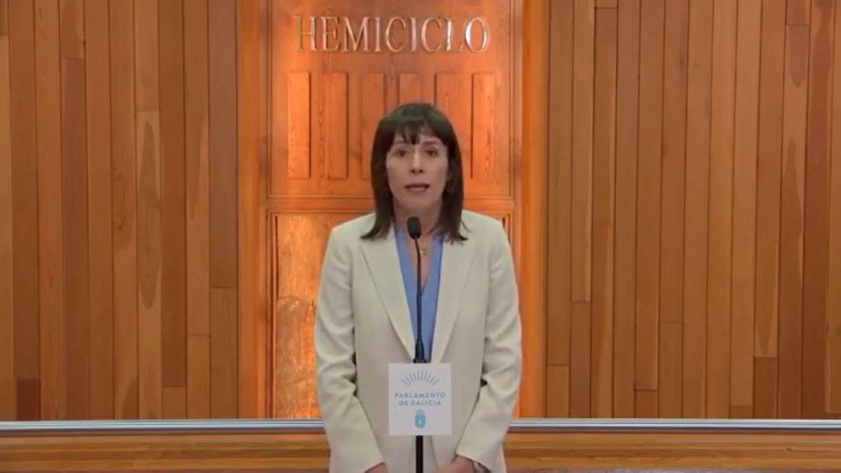 Ana Pontón, líder del BNG, este miércoles tras el Debate sobre el Estado de la Autonomía de la XII legislatura celebrado en el Parlamento de Galicia.