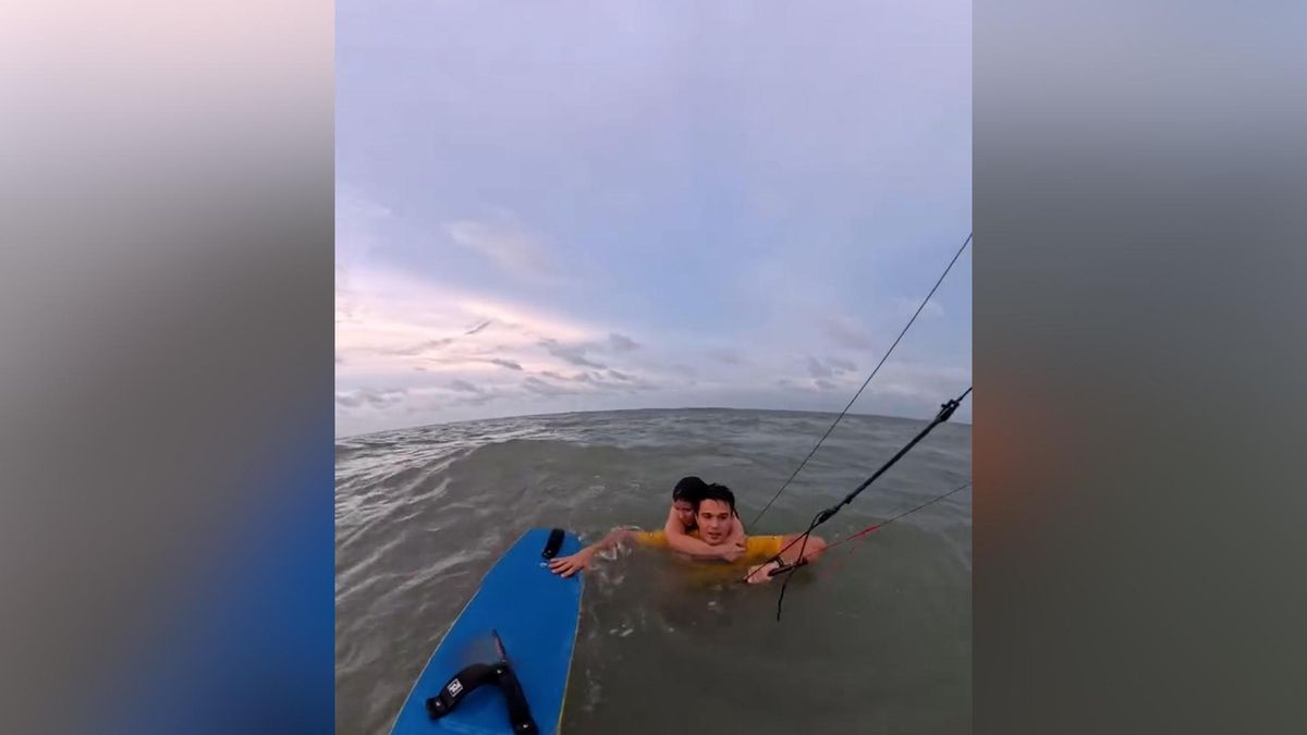 El momento en el que el surfista olímpico, Bruno Lobo, salva a una joven de morir ahogada